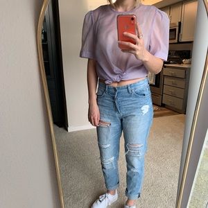 Sheer lavender top